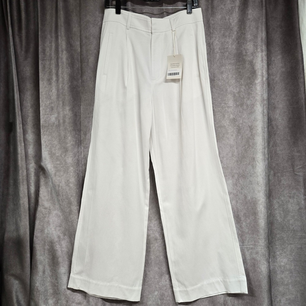 Everlane The Way-High Drape Pant White Wide Leg Trousers  Minimalist Women's  8S